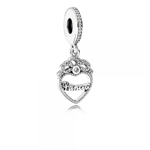 Pandora ékszer Hercegnő szív függő ezüst charm cirkóniával 791962CZ