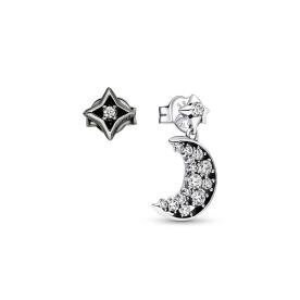 Pandora ékszer Hold és csillag ezüst fülbevaló 292782C01