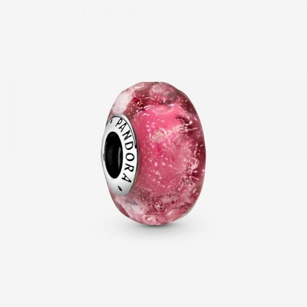 Pandora ékszer Hullámos pink muránói üveg charm 798872C00