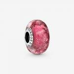 Pandora ékszer Hullámos pink muránói üveg charm 798872C00