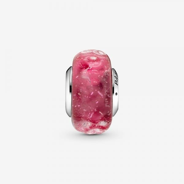 Pandora ékszer Hullámos pink muránói üveg charm 798872C00