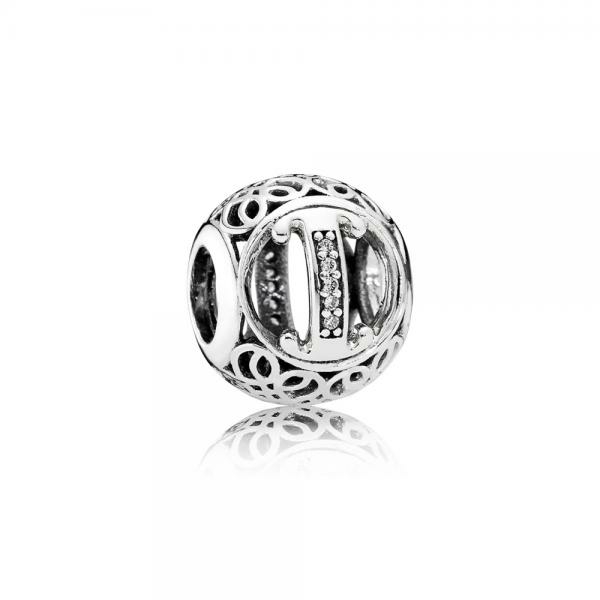 Pandora ékszer I betű ezüst charm cirkóniával 791853CZ