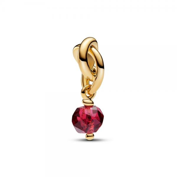 Pandora ékszer Igazi piros örökkévalóság kör függő shine charm 763462C07