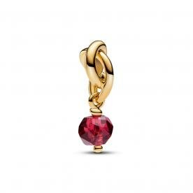 Pandora ékszer Igazi piros örökkévalóság kör függő shine charm 763462C07