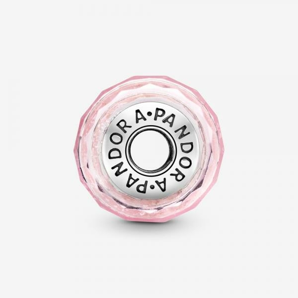 Pandora ékszer Irizáló rózsaszín muránói üveg ezüst charm 791650