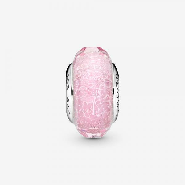 Pandora ékszer Irizáló rózsaszín muránói üveg ezüst charm 791650