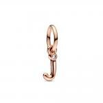 Pandora ékszer J betű rozé függő charm 782465C01