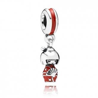 Pandora ékszer Japán baba függő ezüst charm tűzzománccal 791368EN09