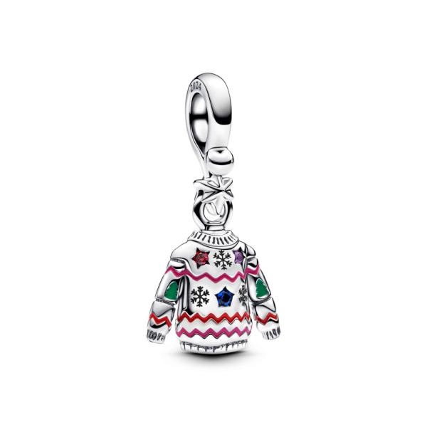 Pandora ékszer Karácsonyi pulóver függő ezüst charm 793596C01