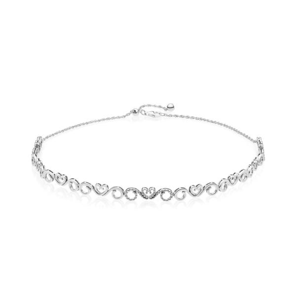 Pandora ékszer Kavargó szívek ezüst choker 397129CZ-38