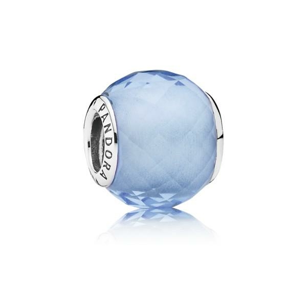 Pandora ékszer Kék apró fazettált szintetikus kék kvarc ezüst charm 791499SBQ