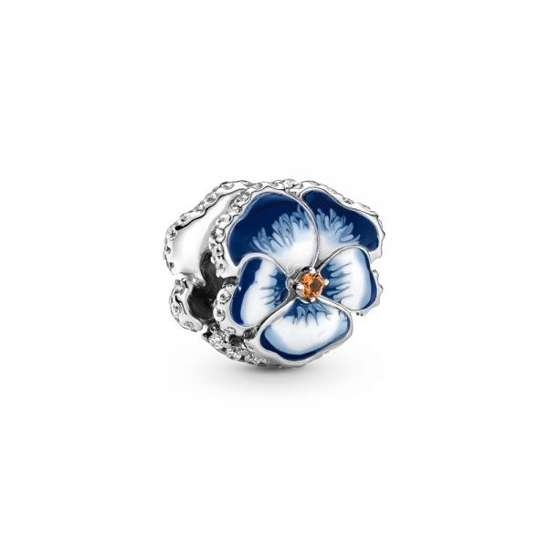Pandora ékszer Kék árvácska ezüst charm 790777C02
