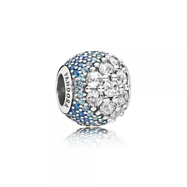 Pandora ékszer Kék bűbájos pávé ezüst charm 797032NABMX