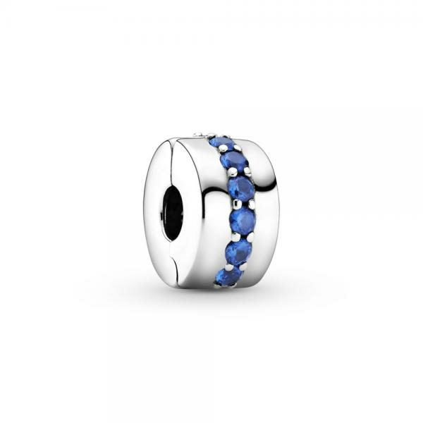 Pandora ékszer Kék csillogás ezüst klip kék kristállyal 791972C01