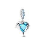 Pandora ékszer Kék delfin muránói üveggel ezüst charm 793924C01