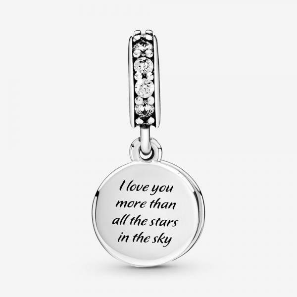 Pandora ékszer Kék égbolt félhold és csillagok függő charm 799216C01