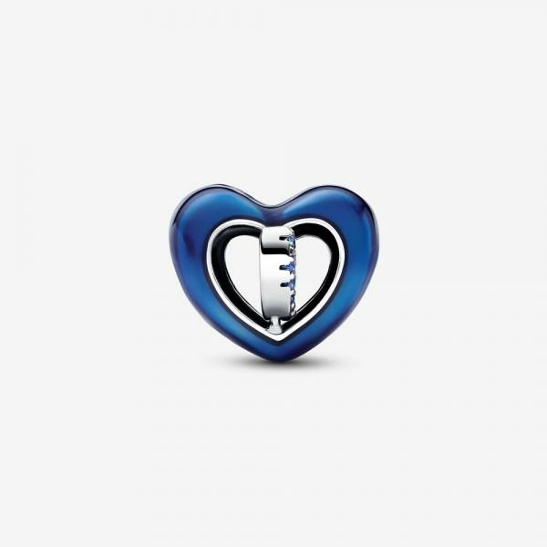 Pandora ékszer Kék forgó szív ezüst charm 792750C01