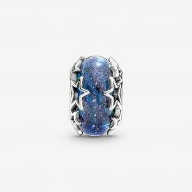 Pandora ékszer Kék galaxis és csillagok muránói üveg ezüst charm 790015C00