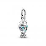 Pandora ékszer Kék hal függő ezüst charm 799428C01