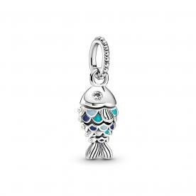 Pandora ékszer Kék hal függő ezüst charm 799428C01