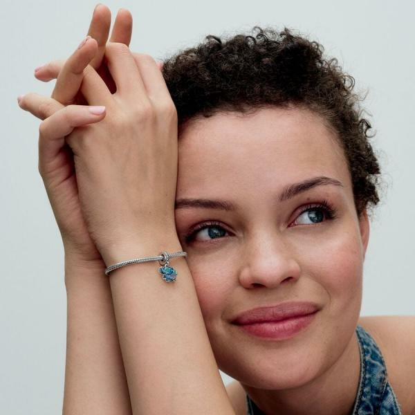 Pandora ékszer Kék muránói üveg elefánt függő ezüst charm 793339C01