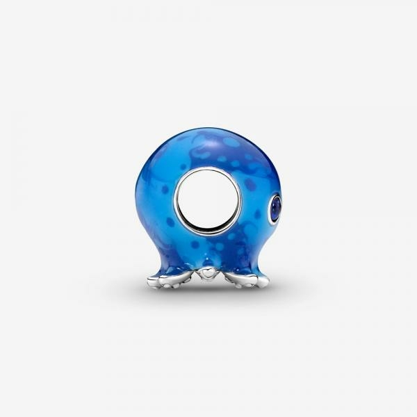 Pandora ékszer Kék octopus tűzzománc ezüst charm 793463C01