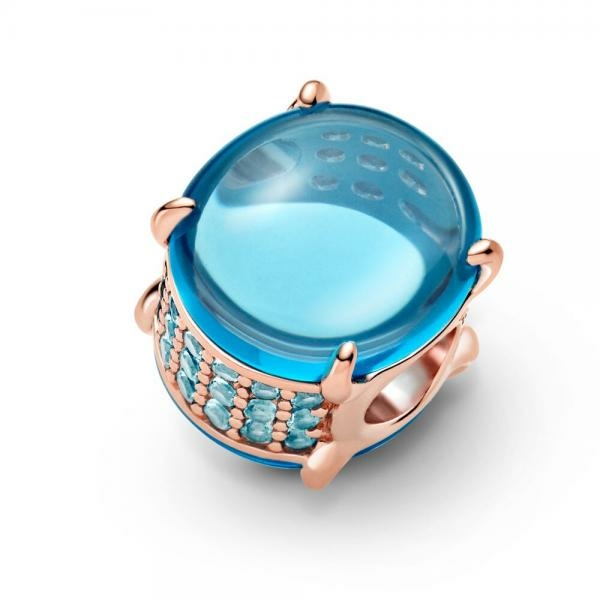 Pandora ékszer Kék ovális cabochon rozé charm 789309C01