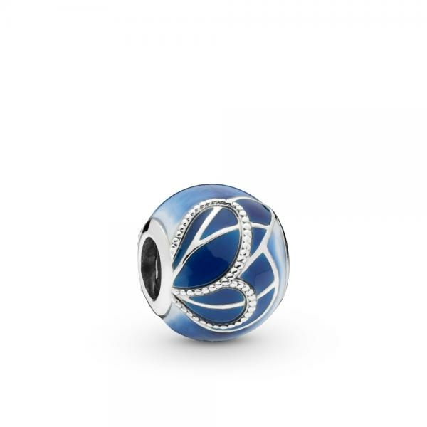 Pandora ékszer Kék pillangószárny ezüst charm 797886ENMX