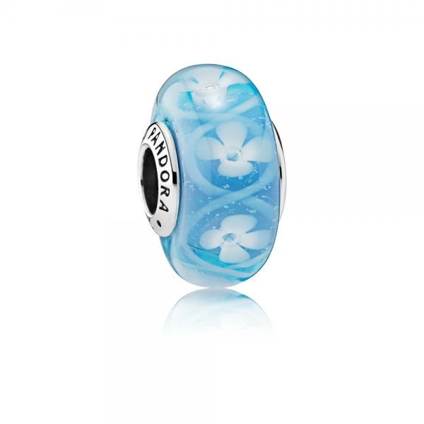 Pandora ékszer Kék virágmező muránói üveg charm 791666