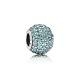 Pandora ékszer Kékeszöld pávé gömb ezüst charm cirkóniával 791051MCZ