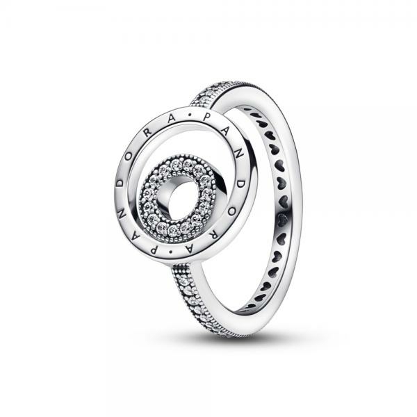 Pandora ékszer Kerek Pandora logó ezüst gyűrű 