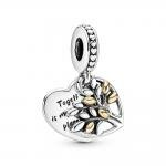 Pandora ékszer Kéttónusú családfa szív függő charm 799161C00