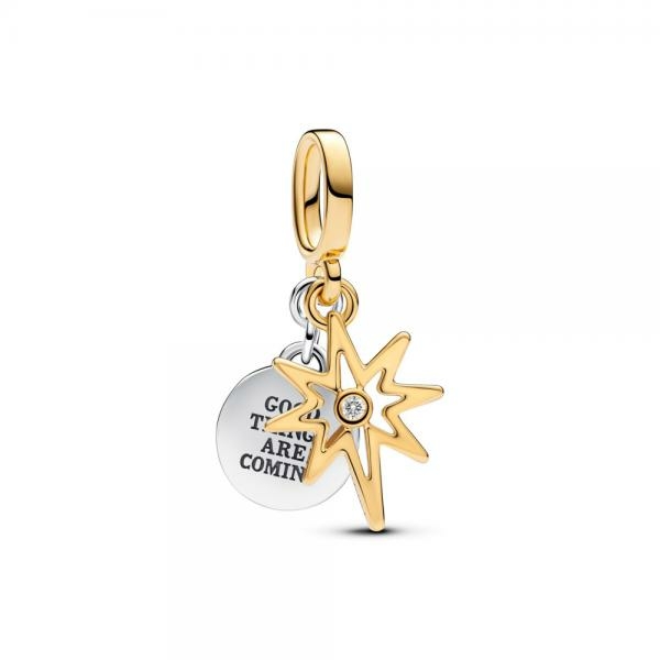 Pandora ékszer Kéttónusú északi csillag charm gyémánttal 763588C01