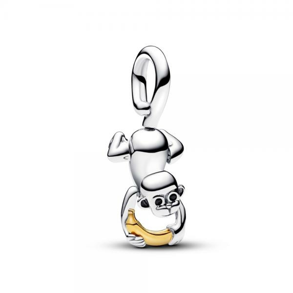 Pandora ékszer Kéttónusú majom függő charm 763343C01