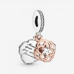 Pandora ékszer Kéttónusú rózsa függő charm 789373C01
