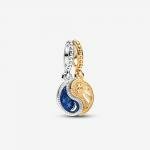 Pandora ékszer Kéttónusú yin és yang dupla függő charm 762678C01