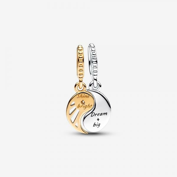 Pandora ékszer Kéttónusú yin és yang dupla függő charm 762678C01