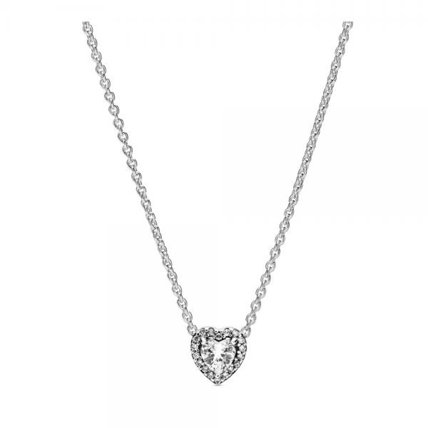 Pandora ékszer Kiemelt szív ezüst nyaklánc 398425C01-45