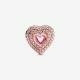 Pandora ékszer Kiemelt szív rozé charm rózsaszín kristállyal 789218C01