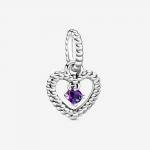 Pandora ékszer Lila gyöngyös szív függő charm 798854C03