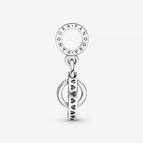 Pandora ékszer Logó és körök függő ezüst charm 799490C01