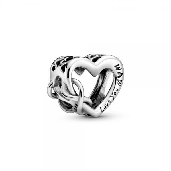 Pandora ékszer Love you Mom szív és végtelen ezüst charm 798825C00