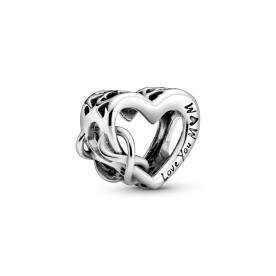 Pandora ékszer Love you Mom szív és végtelen ezüst charm 798825C00