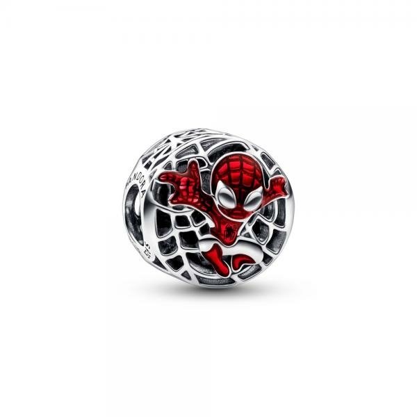 Pandora ékszer Marvel Pókember ezüst charm tűzzománccal 792350C01