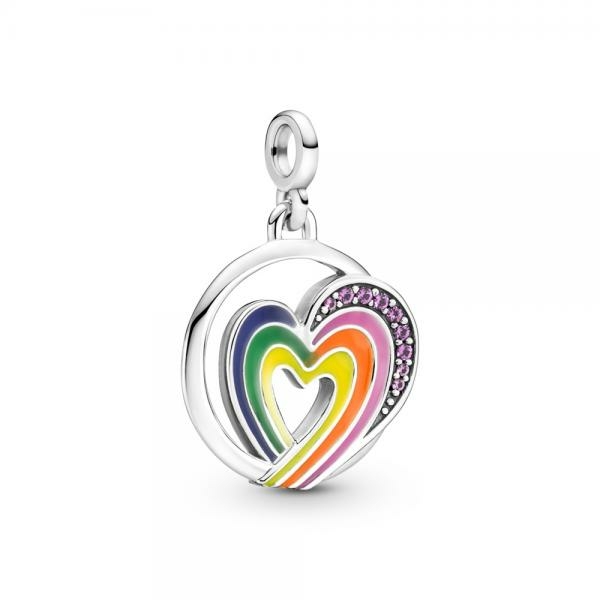 Pandora ékszer ME a szabadság szivárvány színei szív ezüst medál 791793C01