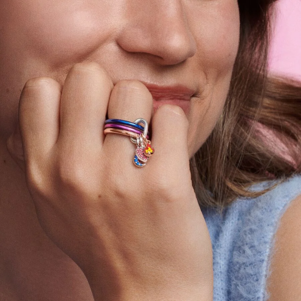 Pandora ékszer ME élénklila ezüst gyűrű 
