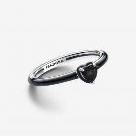 Pandora ékszer ME fekete chakra szív ezüst gyűrű 