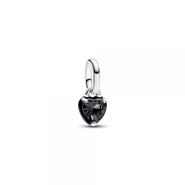 Pandora ékszer ME fekete chakra szív ezüst mini függő charm 793042C01