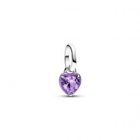 Pandora ékszer ME lila chakra szív ezüst mini függő charm 793042C04
