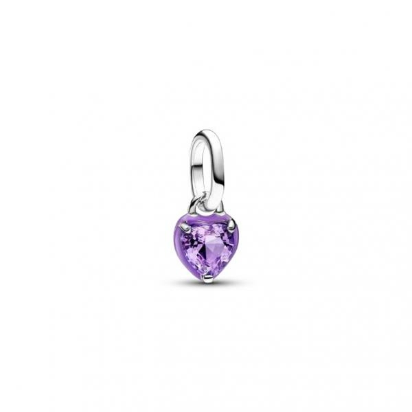 Pandora ékszer ME lila chakra szív ezüst mini függő charm 793042C04